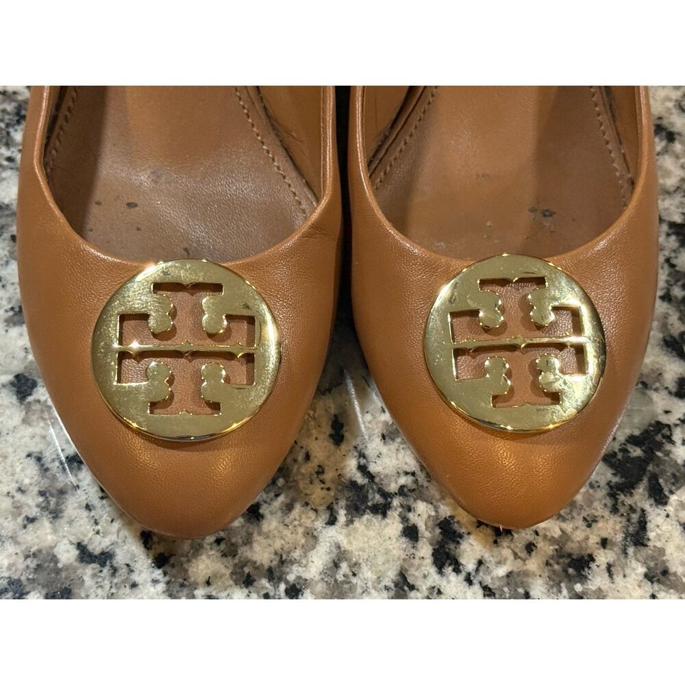 Tory Burch Sally Wedge Pumps Closed Toe Dark Tan 8½ - Picture 3 of 7